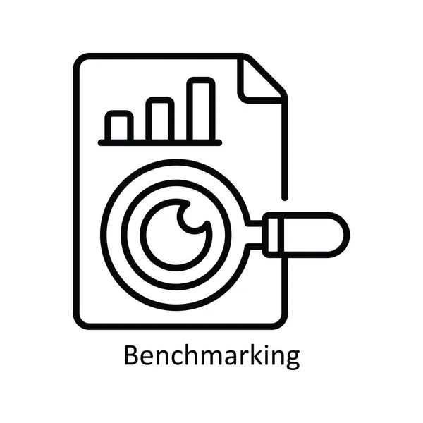Benchmarking Vector Bosquejo Icono Diseño Ilustración Símbolo Gestión Productos Sobre — Archivo Imágenes Vectoriales