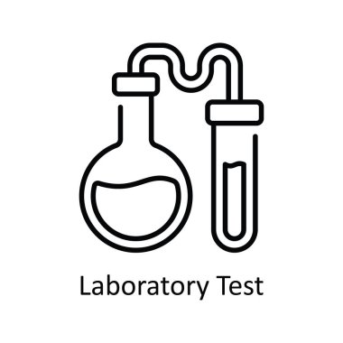 Laboratuvar Test Vektörü ana hatları Simge Tasarımı illüstrasyonu. Akıllı Sanayi Sembolü Beyaz arkaplan EPS 10 Dosyası
