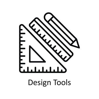 Tasarım Araçları Vektör ana hatları Simge Tasarımı illüstrasyonu. Akıllı Sanayi Sembolü Beyaz arkaplan EPS 10 Dosyası