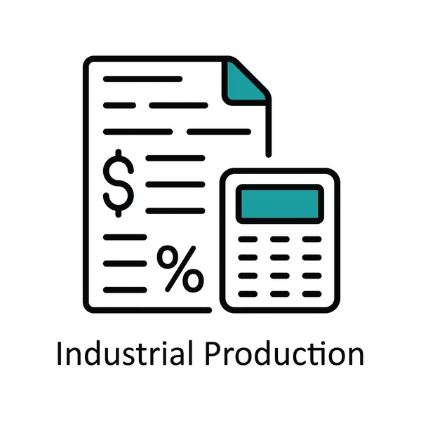 Ipari Termelési Vektor Töltse Vázlatot Icon Design Illusztráció Smart Industries — Stock Vector