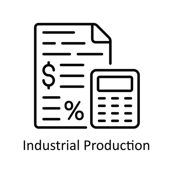 Ipari Termelés Vektor Vázlat Ikon Design Illusztráció Smart Industries Symbol — Stock Vector