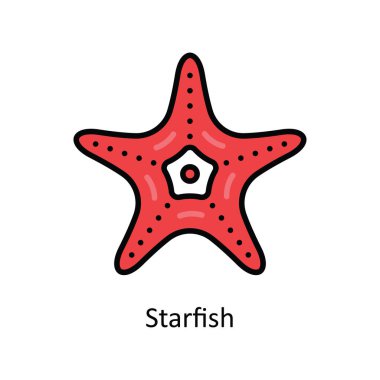 Denizyıldızı Vektör Doldurma Simge Tasarımı çizimi. Beyaz arkaplan EPS 10 Dosyasında Seyahat ve Otel Sembolü