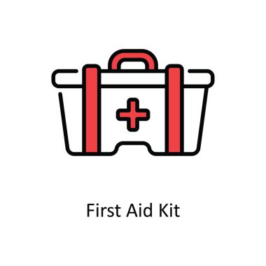 İlk Yardım Kiti Vektör Doldurma Simge Tasarımı illüstrasyonuName Beyaz arkaplan EPS 10 Dosyasında Seyahat ve Otel Sembolü
