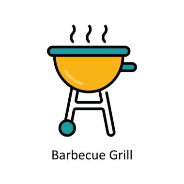 Barbekü Izgara Vektörü Tasarım tasarımı tasarımı taslağı. Beyaz arkaplan EPS 10 Dosyasında Seyahat ve Otel Sembolü