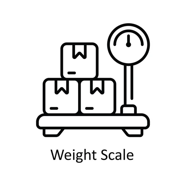 重量比例尺矢量轮廓图标设计说明 白底Eps 10档案上的智能工业符号 — 图库矢量图片
