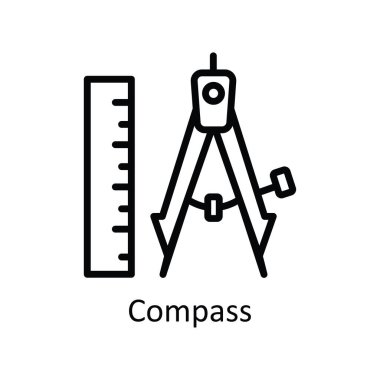 Pusula vektör taslağı Simge Tasarımı illüstrasyonu. Beyaz arkaplan EPS 10 Dosyasında Yaratıcı Süreç Sembolü