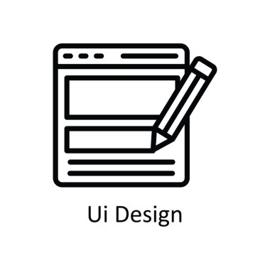 Ui Design vektör anahatları Simge Tasarım çizimi. Beyaz arkaplan EPS 10 Dosyasında Yaratıcı Süreç Sembolü