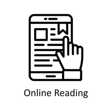 Çevrimiçi Okunan vektör taslağı Simge Tasarımı illüstrasyonu. Beyaz arkaplan EPS 10 Dosyası üzerine Eğitim Teknolojisi Sembolü