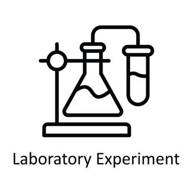Laboratuvar Deney vektör anahatları Simge Tasarım çizimi. Beyaz arkaplan EPS 10 Dosyası üzerine Eğitim Teknolojisi Sembolü