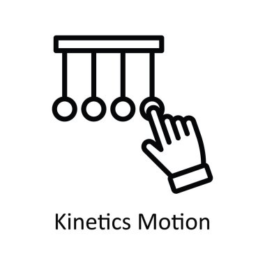 Kinetics Motion vektör anahatları Simge Tasarım çizimi. Beyaz arkaplan EPS 10 Dosyası üzerine Eğitim Teknolojisi Sembolü