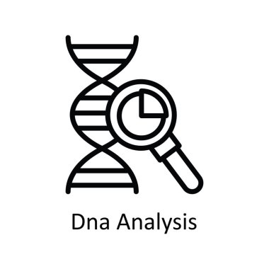 DNA Analizi vektör anahatları Simge Tasarımı çizimi. Beyaz arkaplan EPS 10 Dosyası üzerine Eğitim Teknolojisi Sembolü