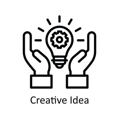 Yaratıcı Fikir vektör anahatları Simge Tasarımı illüstrasyonu. Beyaz arkaplan EPS 10 Dosyası üzerine Eğitim Teknolojisi Sembolü