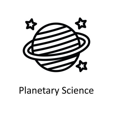 Gezegen Bilimi Vektörü Simge Tasarımı illüstrasyonunu özetler. Beyaz arkaplan EPS 10 Dosyası üzerine Eğitim Teknolojisi Sembolü