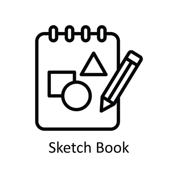 Sketch Book Vector Outline Icon Design Illustration Creative Process Symbol — Stock Vector