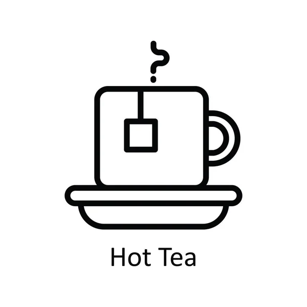 Heißer Tee Vektorumriss Icon Design Illustration Creative Process Symbol Auf — Stockvektor