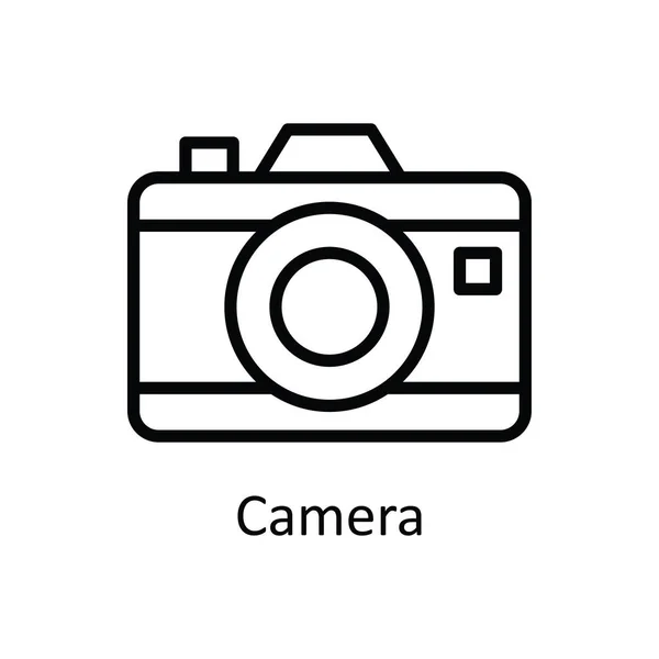 Desenho Vetor Câmera Icon Design Illustration Símbolo Processo Criativo Fundo — Vetor de Stock