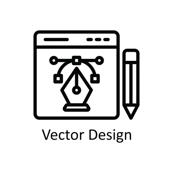 Conception Vectorielle Contour Vectoriel Icône Illustration Conception Symbole Processus Créatif — Image vectorielle
