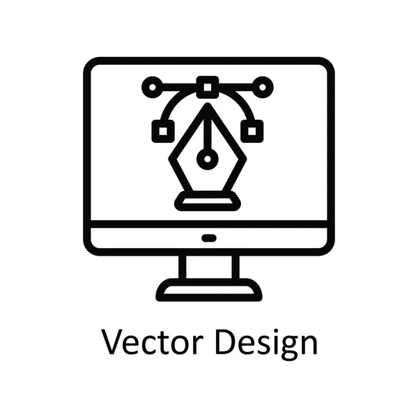 Vektordesign Vektorumriss Icon Design Illustration Creative Process Symbol Auf Weißem — Stockvektor