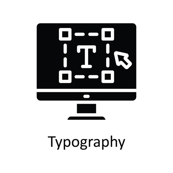 Tipografía Vector Sólido Icono Diseño Ilustración Símbolo Proceso Creativo Sobre — Vector de stock