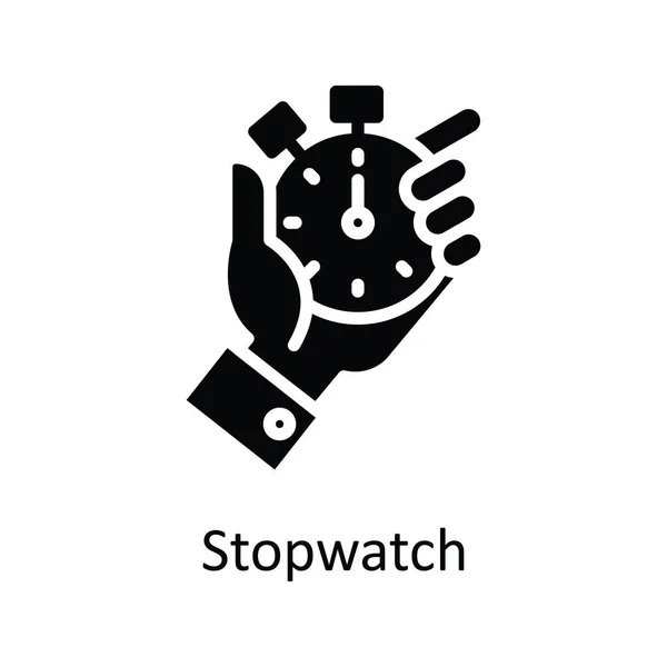 Stopwatch Vektörü Katı Simge Tasarımı Illüstrasyonu Beyaz Arkaplan Eps Dosyasında — Stok Vektör
