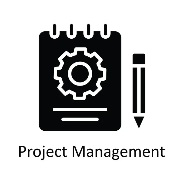 项目管理向量实心图标设计说明 白底Eps 10文件上的创作过程符号 — 图库矢量图片