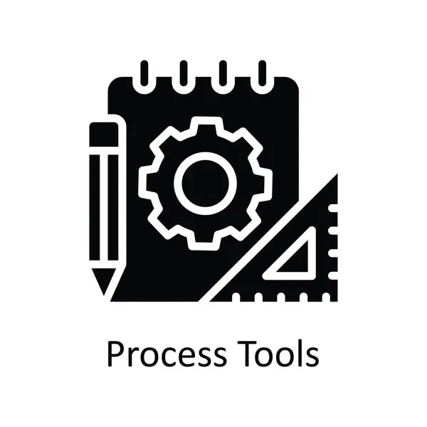 Process Tools Vector Solid Icon Ilustración Diseño Símbolo Proceso Creativo — Vector de stock