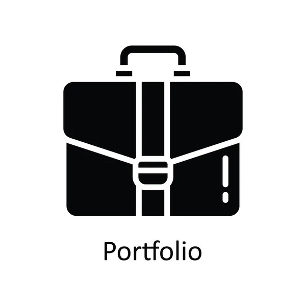 Portfolio Vektor Pevný Icon Design Ilustrace Symbol Kreativního Procesu Bílém — Stockový vektor
