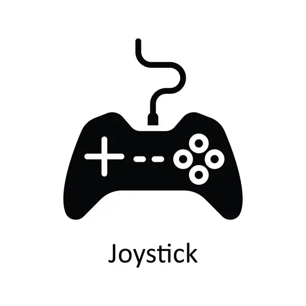 Joystick Vektor Pevný Icon Design Ilustrace Symbol Kreativního Procesu Bílém — Stockový vektor