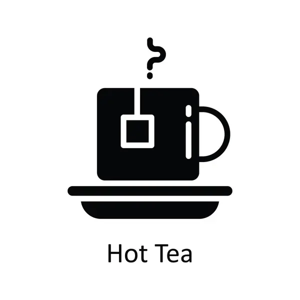 Heißer Tee Vektor Solide Icon Design Illustration Creative Process Symbol — Stockvektor