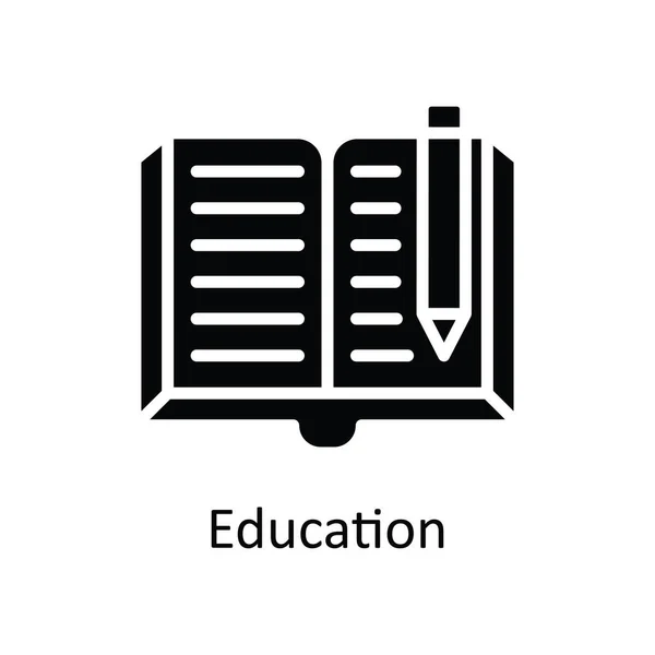 Education Vector Solid Icon Design Illustration Creative Process Symbol White — Stock Vector