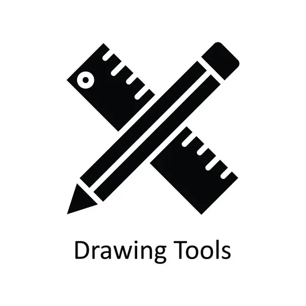 Ferramentas Desenho Vetor Sólido Icon Design Ilustração Símbolo Processo Criativo — Vetor de Stock