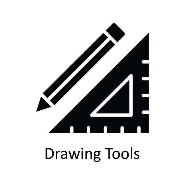 Ferramentas Desenho Vetor Sólido Icon Design Ilustração Símbolo Processo Criativo — Vetor de Stock