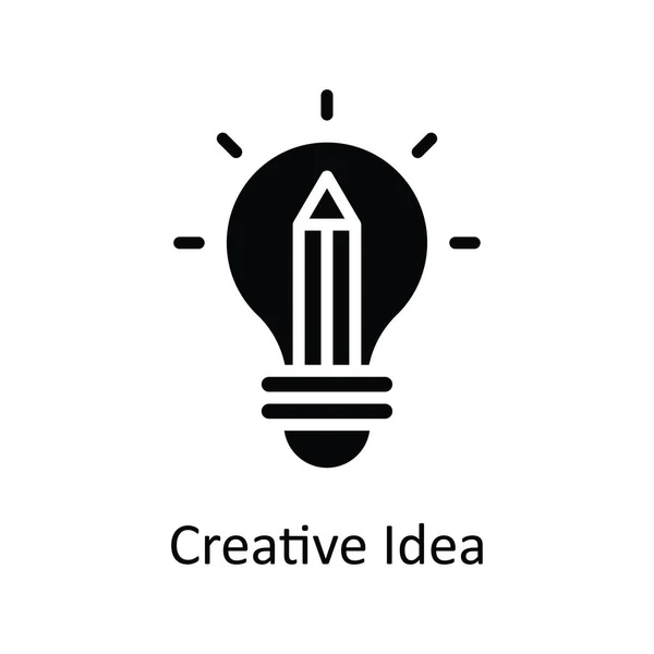 Idéia Criativa Vetor Sólido Icon Design Ilustração Símbolo Processo Criativo — Vetor de Stock