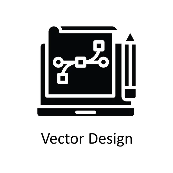Vettore Design Vettore Solido Icona Design Illustrazione Simbolo Processo Creativo — Vettoriale Stock