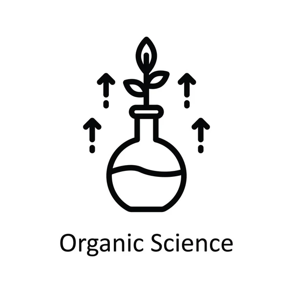 Organic Science Vector Outline Icon Design Illustration Inglês Símbolo Tecnologia —  Vetores de Stock