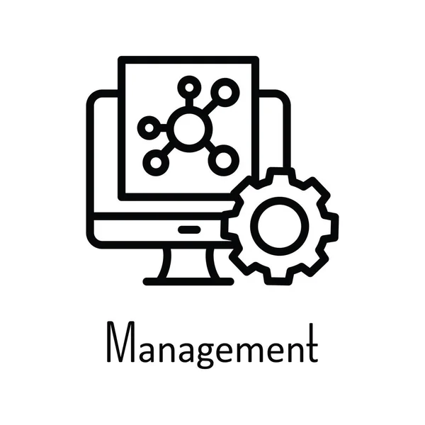 Management Science Vektor Skizzieren Icon Design Illustration Bildungstechnologisches Symbol Auf — Stockvektor