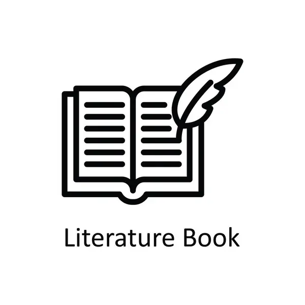 Literatura Esquema Vectores Libros Icono Ilustración Diseño Símbolo Tecnología Educativa — Archivo Imágenes Vectoriales