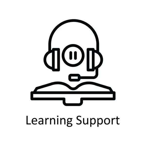 Εκμάθηση Διανυσματική Υποστήριξη Περίγραμμα Εικονίδιο Σχεδιασμός Εικονογράφηση Εκπαιδευτικό Σύμβολο Τεχνολογίας — Διανυσματικό Αρχείο