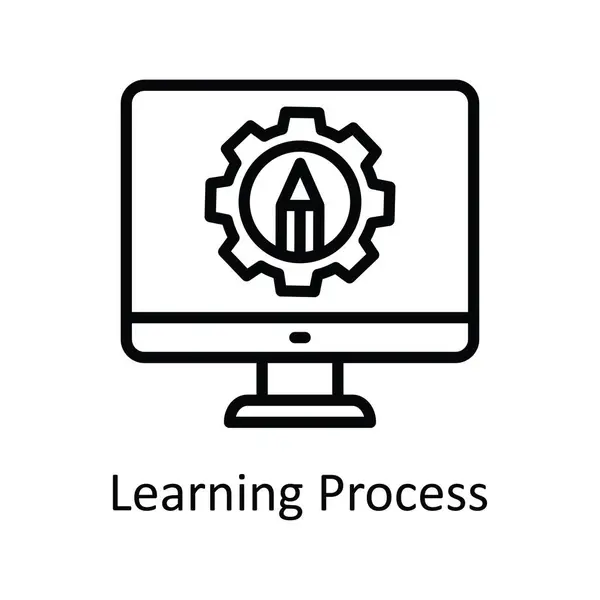 Proceso Aprendizaje Esquema Vectorial Icono Diseño Ilustración Símbolo Tecnología Educativa — Archivo Imágenes Vectoriales