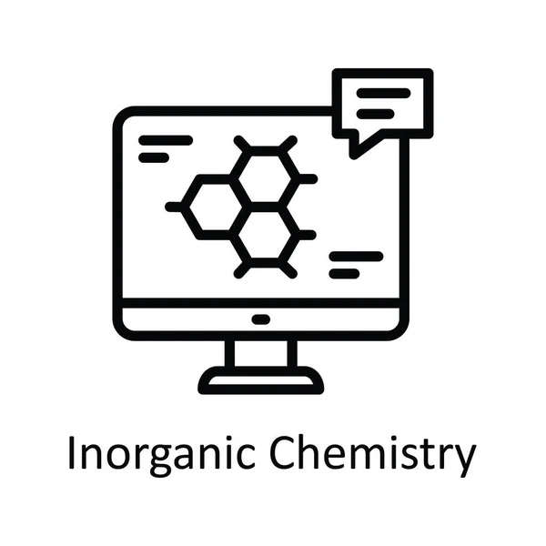 Inorganic Chemistry Vector Outline Icon Design Illustration Símbolo Tecnologia Educacional —  Vetores de Stock