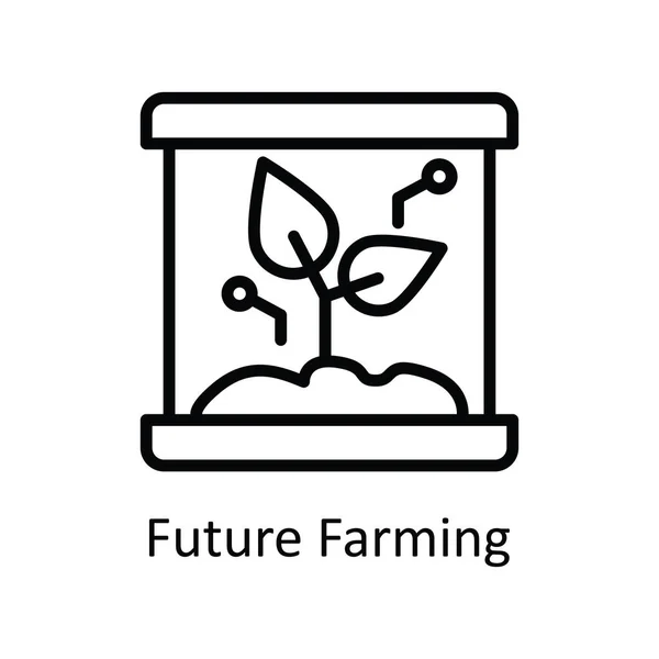 Future Farming Vector Outline Icon Design Illustration Symbol Vzdělávací Technologie — Stockový vektor