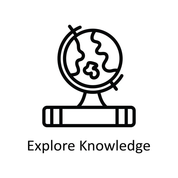 探索知识向量轮廓图标的设计说明 白底教育科技符号Eps 10档案 — 图库矢量图片