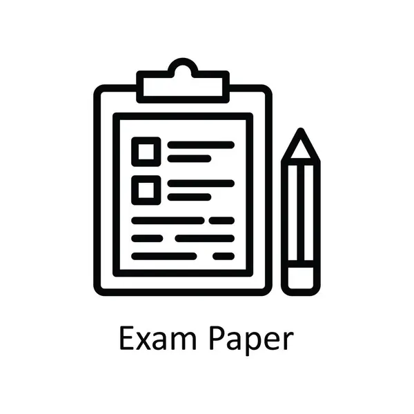 Exam Paper Vector Skizzieren Icon Design Illustration Bildungstechnologisches Symbol Auf — Stockvektor