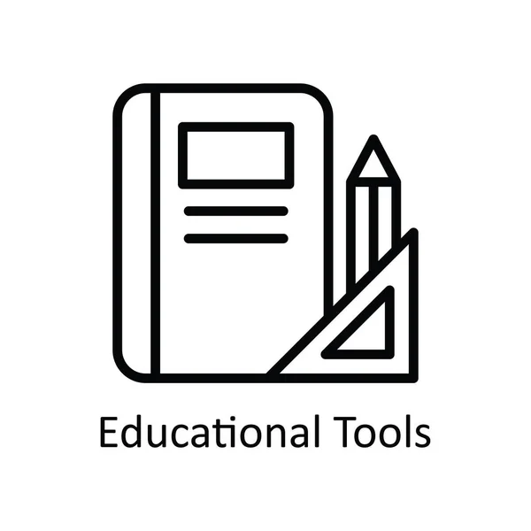 Εκπαιδευτικά Εργαλεία Διανυσματικό Περίγραμμα Εικονίδιο Σχεδιασμός Εικονογράφηση Εκπαιδευτικό Σύμβολο Τεχνολογίας — Διανυσματικό Αρχείο
