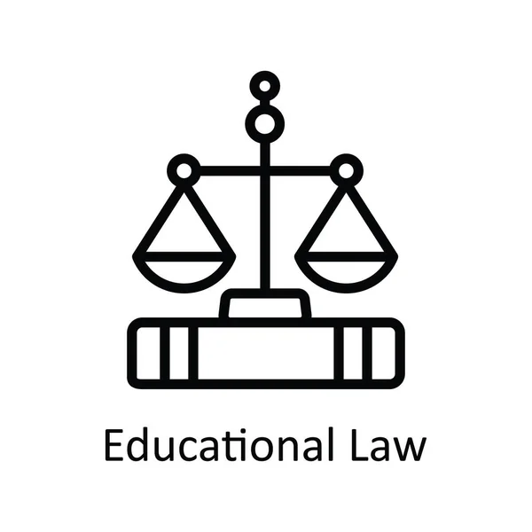 Bildungsrecht Vektor Skizzieren Icon Design Illustration Bildungstechnologisches Symbol Auf Weißem — Stockvektor