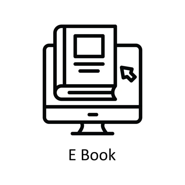 电子书矢量轮廓图标设计说明 白底教育科技符号Eps 10档案 — 图库矢量图片