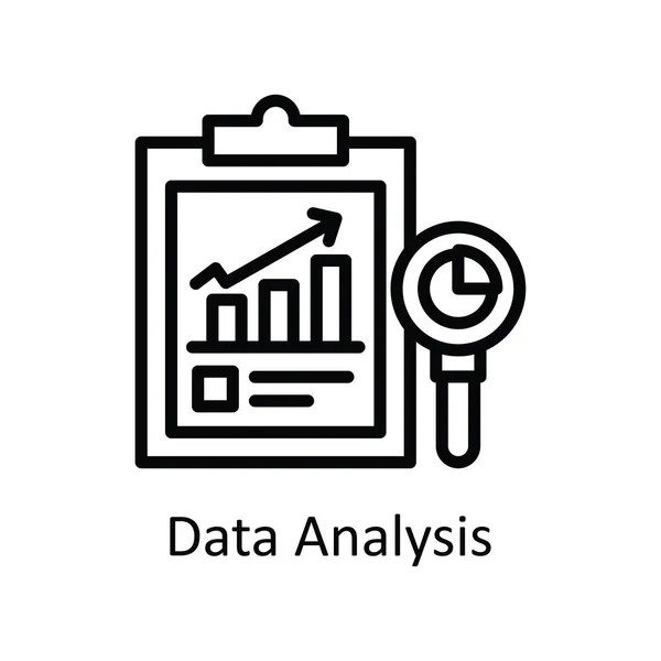 Datenanalyse Vektorumriss Icon Design Illustration Bildungstechnologisches Symbol Auf Weißem Hintergrund — Stockvektor