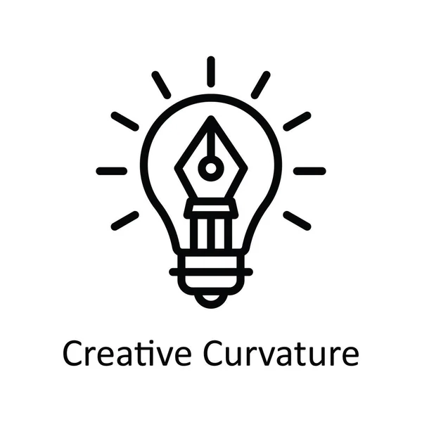 Desenho Vetor Curvatura Criativa Icon Design Illustration Símbolo Tecnologia Educacional — Vetor de Stock