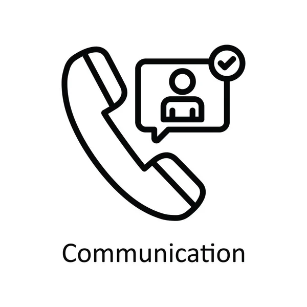 Vector Comunicación Esquema Icono Diseño Ilustración Símbolo Tecnología Educativa Sobre — Vector de stock