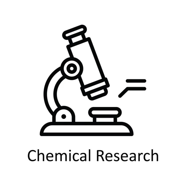 Chemical Research Vector Outline Icon Design Illustration Símbolo Tecnologia Educacional —  Vetores de Stock